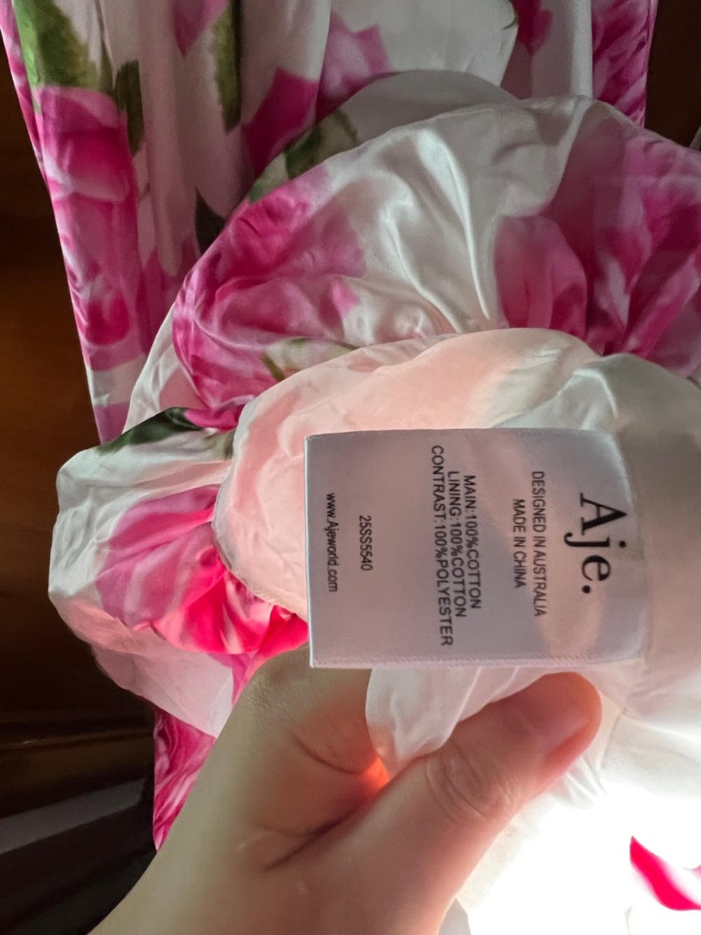 Aje Alani Rose Floral-Print Corset Cotton Ball Gown Bubble Hem AU6/US2 - Picture 12 of 13